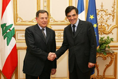 François Fillon et Fouad Siniora lors d'une rencontre en 2008