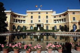 Le Palais Pedralbes de Barcelone, si&egrave;ge du secr&eacute;tariat g&eacute;n&eacute;ral de l'UPM