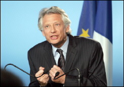 Dominique de Villepin devant la presse le 10 Janvier 2006: photo AFP Jack Guez