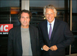 Mr de Villepin en compagnie de l'animateur de RMC, Jean Jacques Bourdin