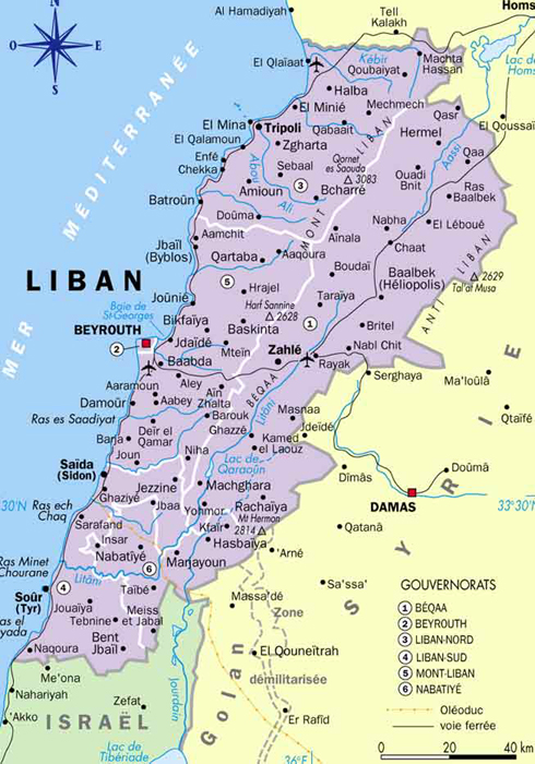 liban carte du monde